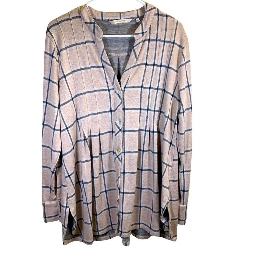 Soft Surroundings Plaid Tunic in Pink and Blue
